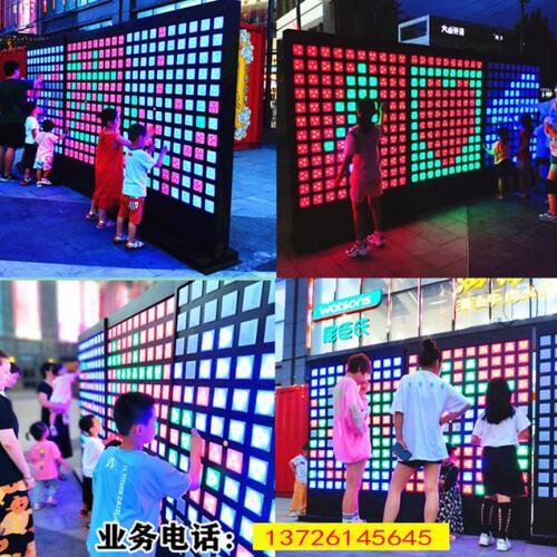 LED互动网红墙 触摸音乐感应灯商场美陈打卡拼图像素签到拍拍墙