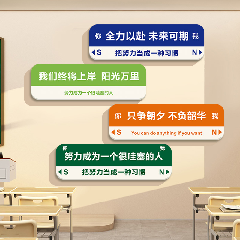 小学教室装饰学习励志标语高三中考班级I文化墙布置神器自习黑板