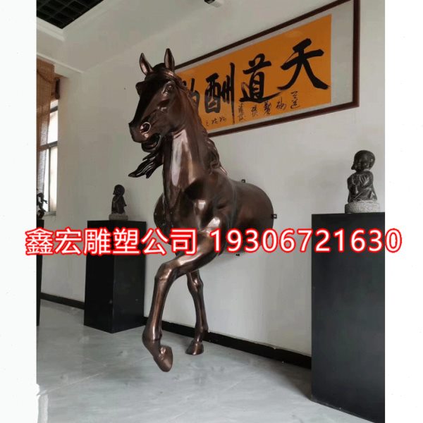 玻璃钢创意半身马穿墙马马头雕塑旅游景区酒店动物头像装饰品挂件