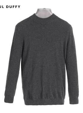 LAOUL DUFFY灰色高领羊毛衫秋冬款打底男装上衣休闲正装DW16490B