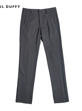 LAOUL DUFFY灰色连身腰头休闲裤DK15332A