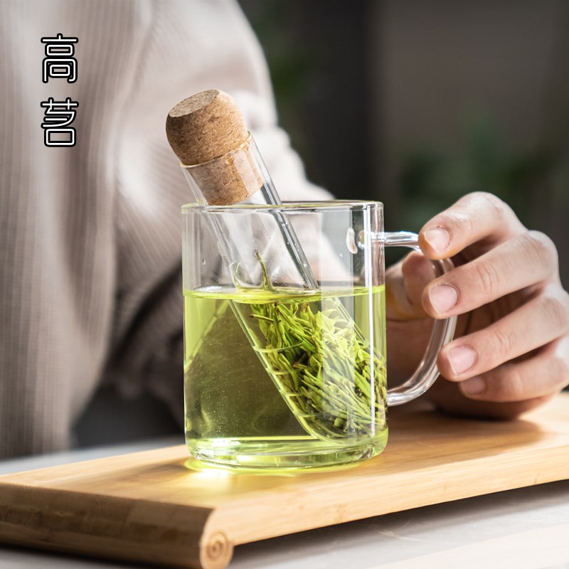 试管茶滤器玻璃茶漏水杯泡茶神器茶叶滤网过滤器茶杯茶隔滤茶杯子