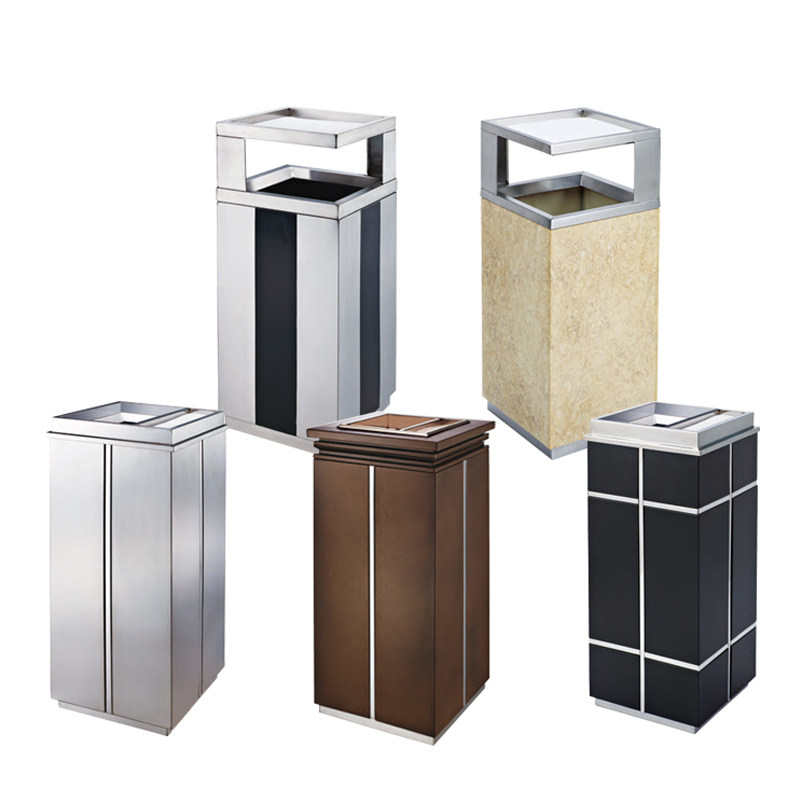 垃圾桶酒店户外砂钢不锈钢方形大堂带内简洁酒店桶烟灰铁烤漆