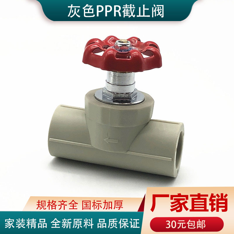 PPR截止阀升降式阀门20 25 32 50加厚闸阀4分6分1寸水管开关灰色