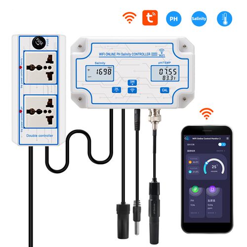 涂鸦WiFi海水鱼缸盐分测试仪ph检测器控制器高精度在线水质监测仪