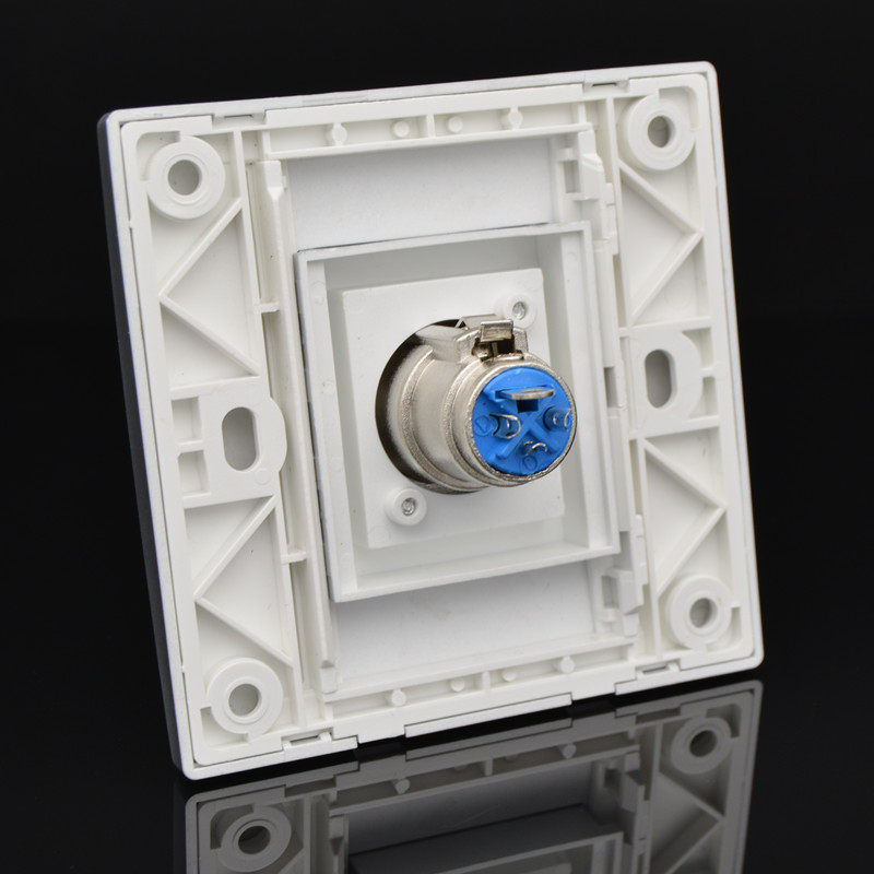 赛唯莱特86型多媒体大三芯麦克风话筒面板音频母卡侬音响墙壁插座