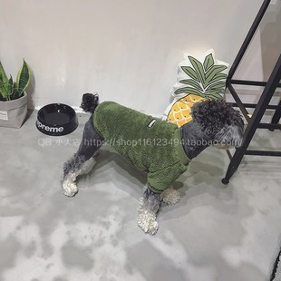 QB雪纳瑞狗狗毛毛衣服冬季 小狗猫咪保暖家居服泰迪博美秋冬睡衣潮