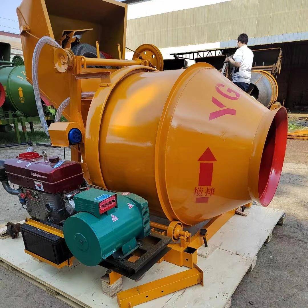 多用途粉料搅拌机卧式翻斗柴油移动款搅拌设备加湿料混合机