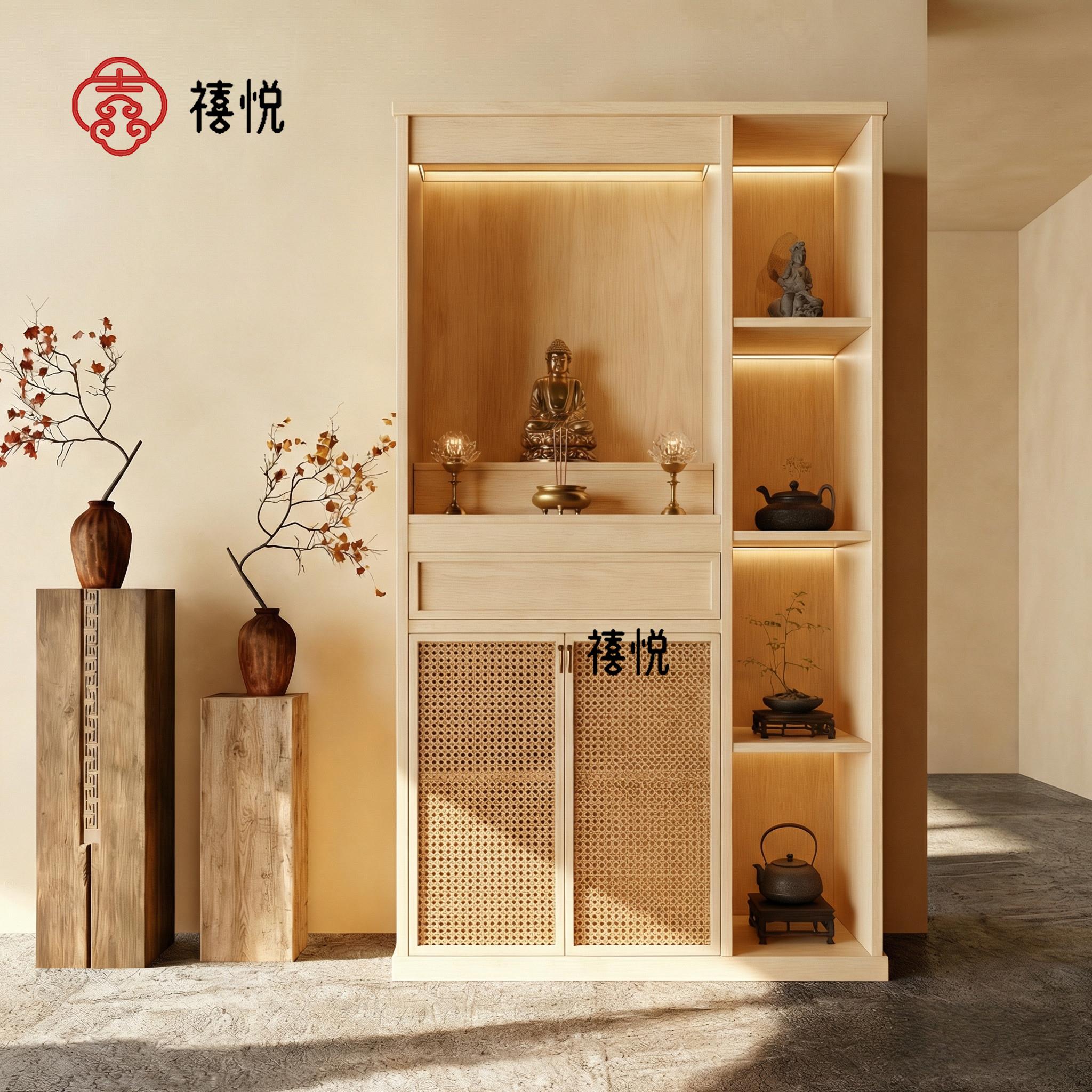 佛龛家用供桌新中式实木神台柜贡桌宋氏财神桌佛柜定制佛台柜供台图片