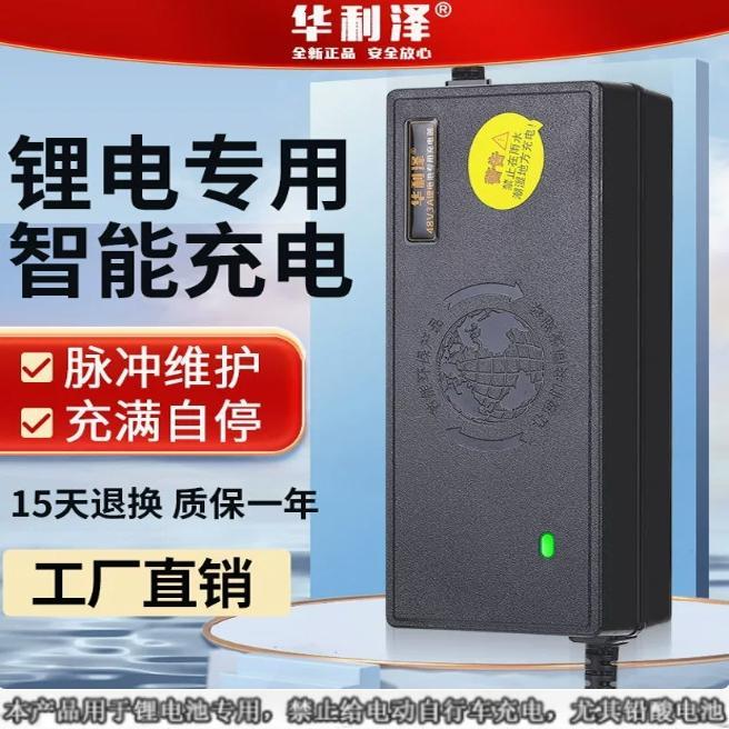 华利泽正品锂电池充电器48V20AH54.6v3a五羊代驾新日电动平衡车