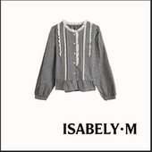 蕾丝花边拼接复古文艺格子小衫 ISABELY•M 小众衬衫 玉米专享