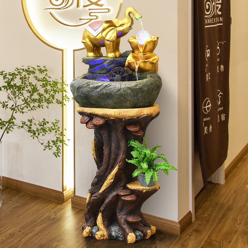 流水摆件循环水生财转运球办公室开业礼物招财风水轮家居客厅装饰