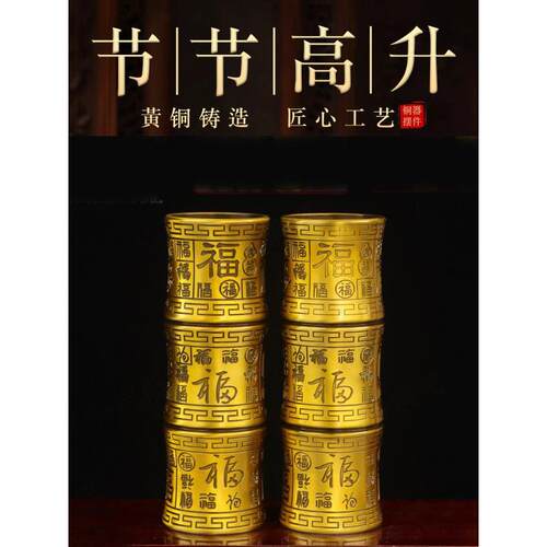 纯黄铜五供应饰品铜五供应集家庭崇拜用品铜香炉烛台香桶香炉集