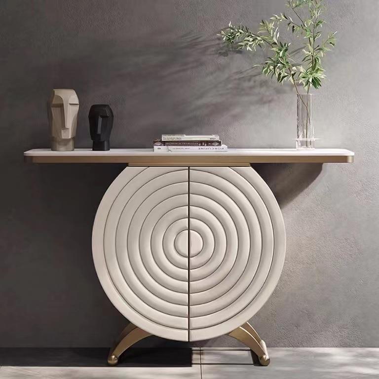 轻奢极简大理石玄关柜现代简约客厅过道玄关台设计师岩板入户条案