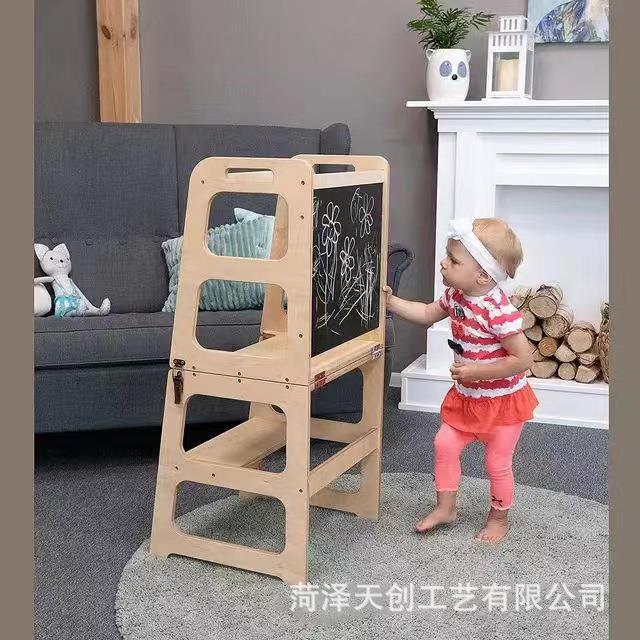 单人木质宝宝三合一可折叠儿童浴室凳实木攀爬架凳子可折叠儿童凳
