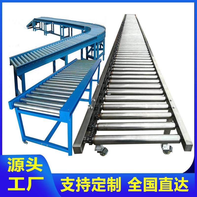 电动滚筒流水线自动化输送机旋转角滚轴输送线车间滚轮传送带系统