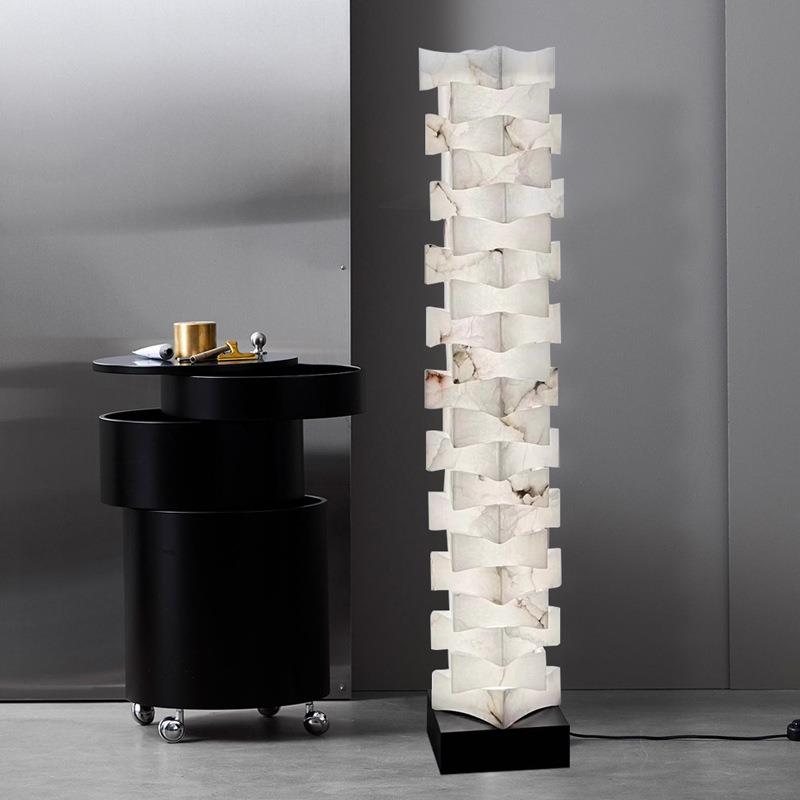 新款西班牙云石落地灯轻奢设计师装饰沙发客厅卧室立式落地灯