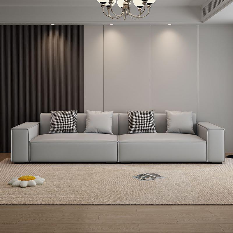网红豆腐块沙发现代简约猫抓皮客厅直排沙发小户型奶油风方块沙发