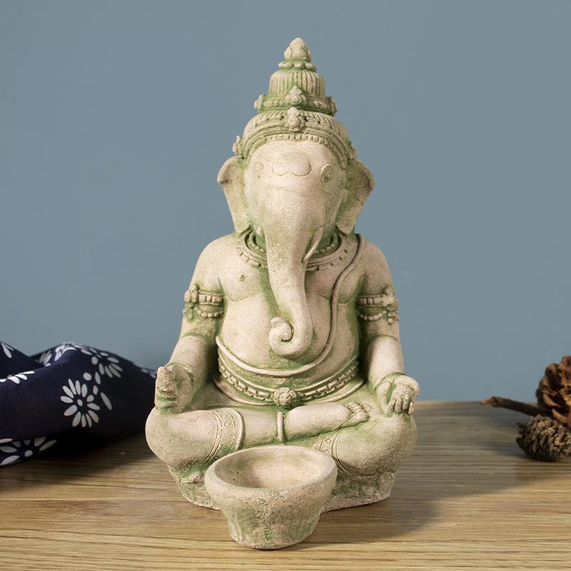 泰式特色象鼻神摆件东南亚风格水景装饰砂石大象鼻工艺品摆件