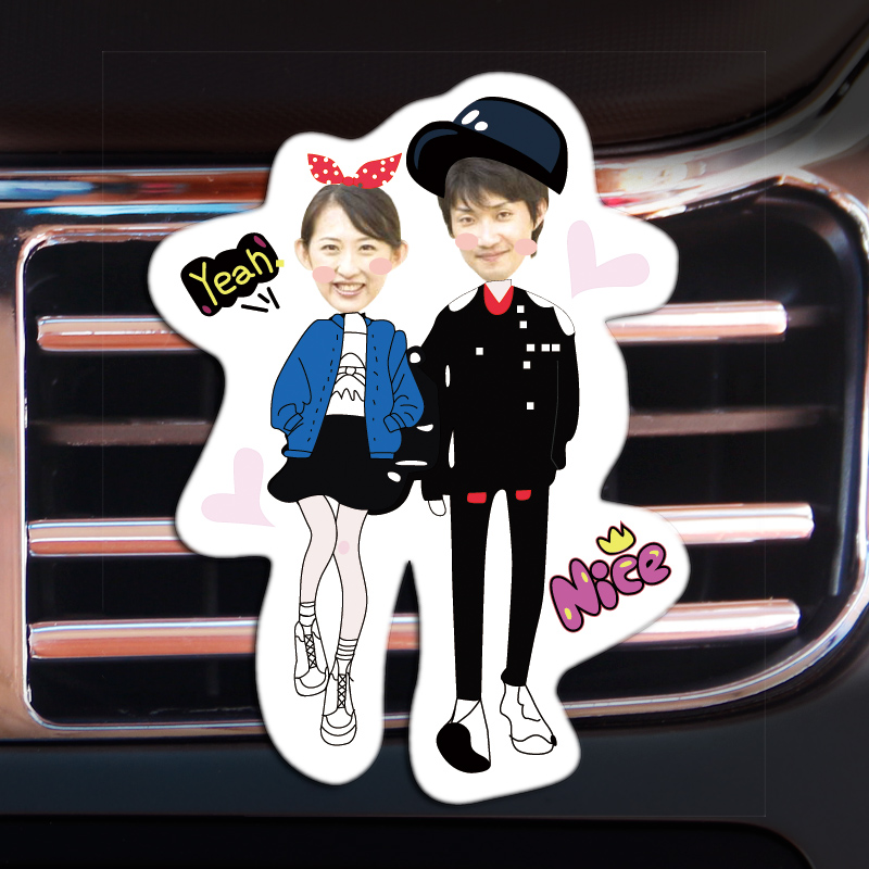 汽车车载香薰香水空调出风口车内装饰品摆件创意照片定制diy头像