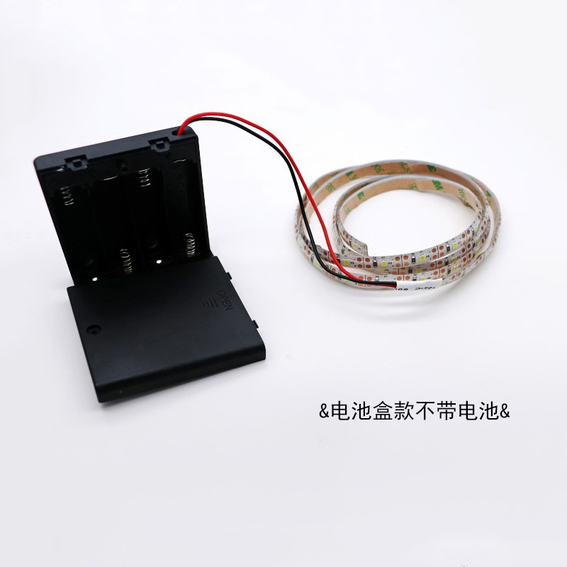 5vled灯条带开关电池盒灯带3528贴片地摊服装模型diy防水软灯带