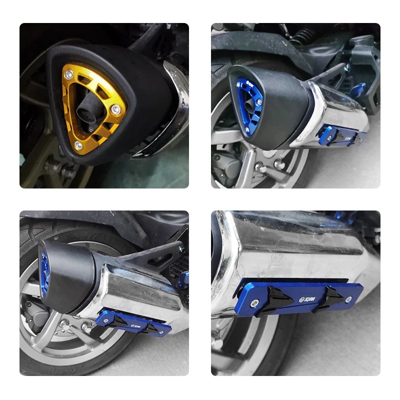 适用SYM三阳DRG 曼巴150 158改装排气口装饰盖排气管边条防护支架