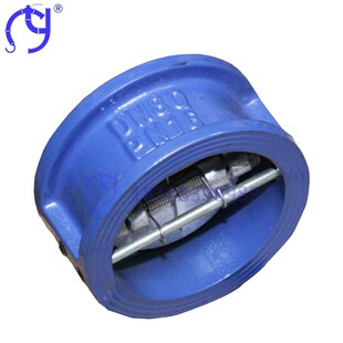 H77X 150 止回阀蝶形单向逆止阀DN40 100 200 16对夹蝶式