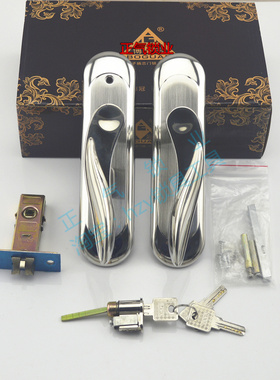 SJ460不锈钢单舌锁 孔距140 房间门锁 卫生间门锁