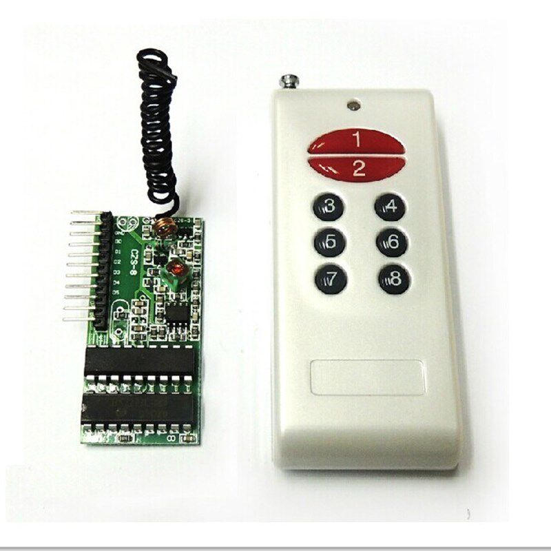 八路接收模块配1000米8键遥控器 八通道无线接收模块 编码8路