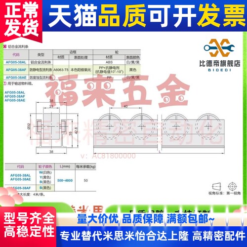 AFG05-38AL/AF40AL/AL/38AE-B-L500替防静电型白黄黑铝合金