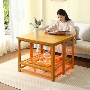 烤火桌子家用新款长方形烤火架客厅写作业折叠取暖桌吃饭小方餐桌