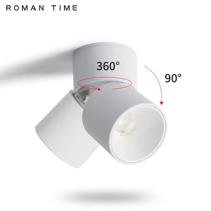 led明装射灯可调角度折叠防眩光高显指玄关过道餐厅天花灯轨道式