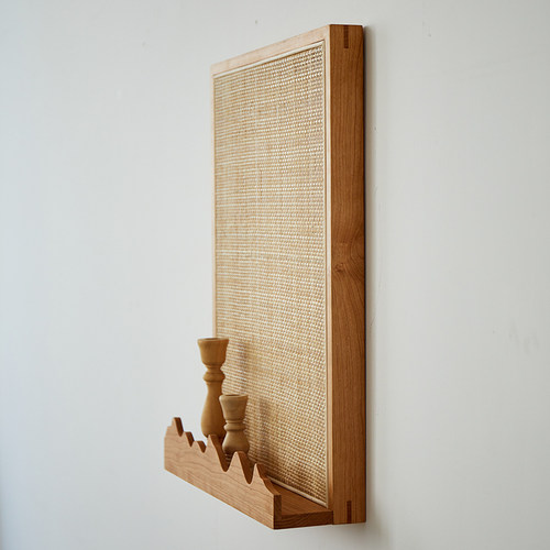 樱桃木藤编电表箱改造遮挡装饰画弱电箱遮丑神器家用配电箱置物架