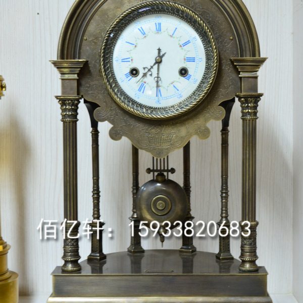 钟表仿古做旧纯铜机械包装座钟三五十五天发条上弦样板间摆钟