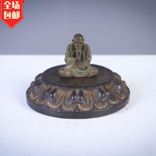 青石仿古雕刻莲花底座承壶装饰复古摆件民俗怀旧中式石雕收藏包邮