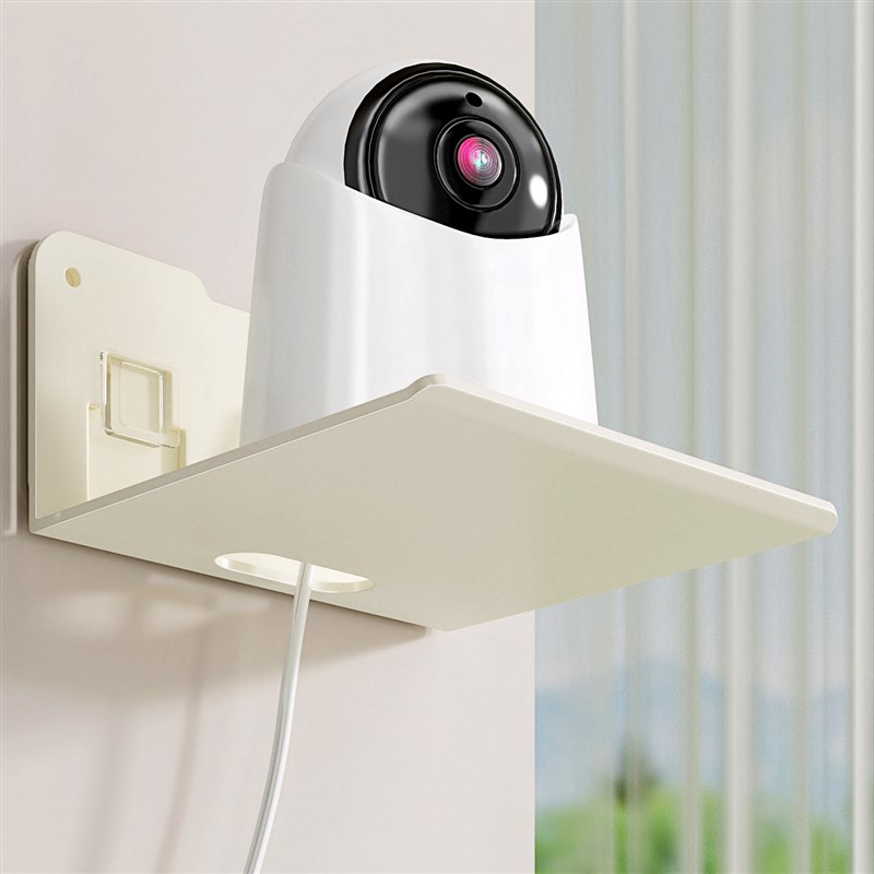 监控支架免打孔摄像头置物架家用墙上路由器放置架子机上盒收纳层