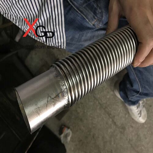 50*57MM 钢管焊接鱼鳞焊304不锈钢波纹管 金属软管高温高压蒸汽管
