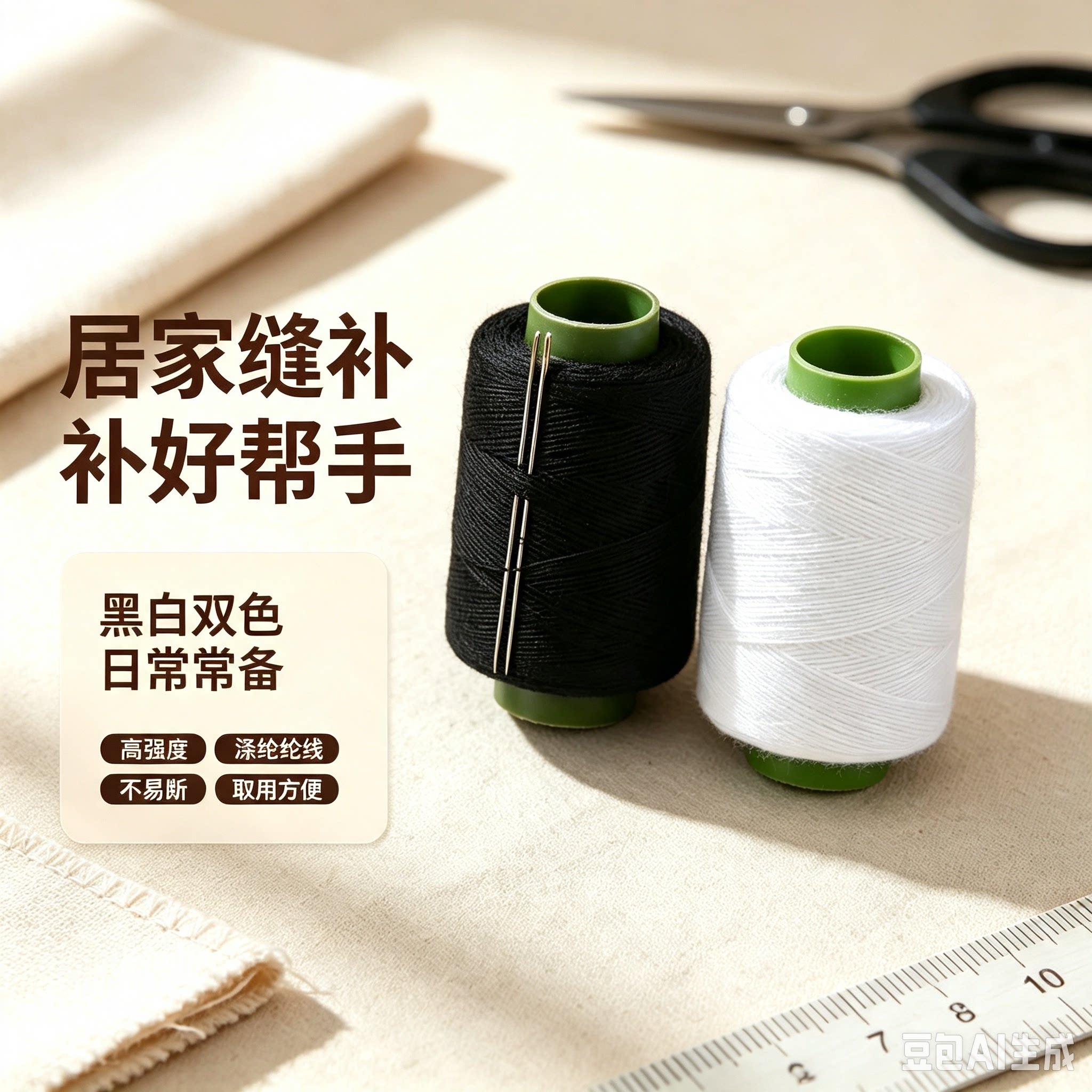 家用DIY缝纫线盒黑白宝塔线图片