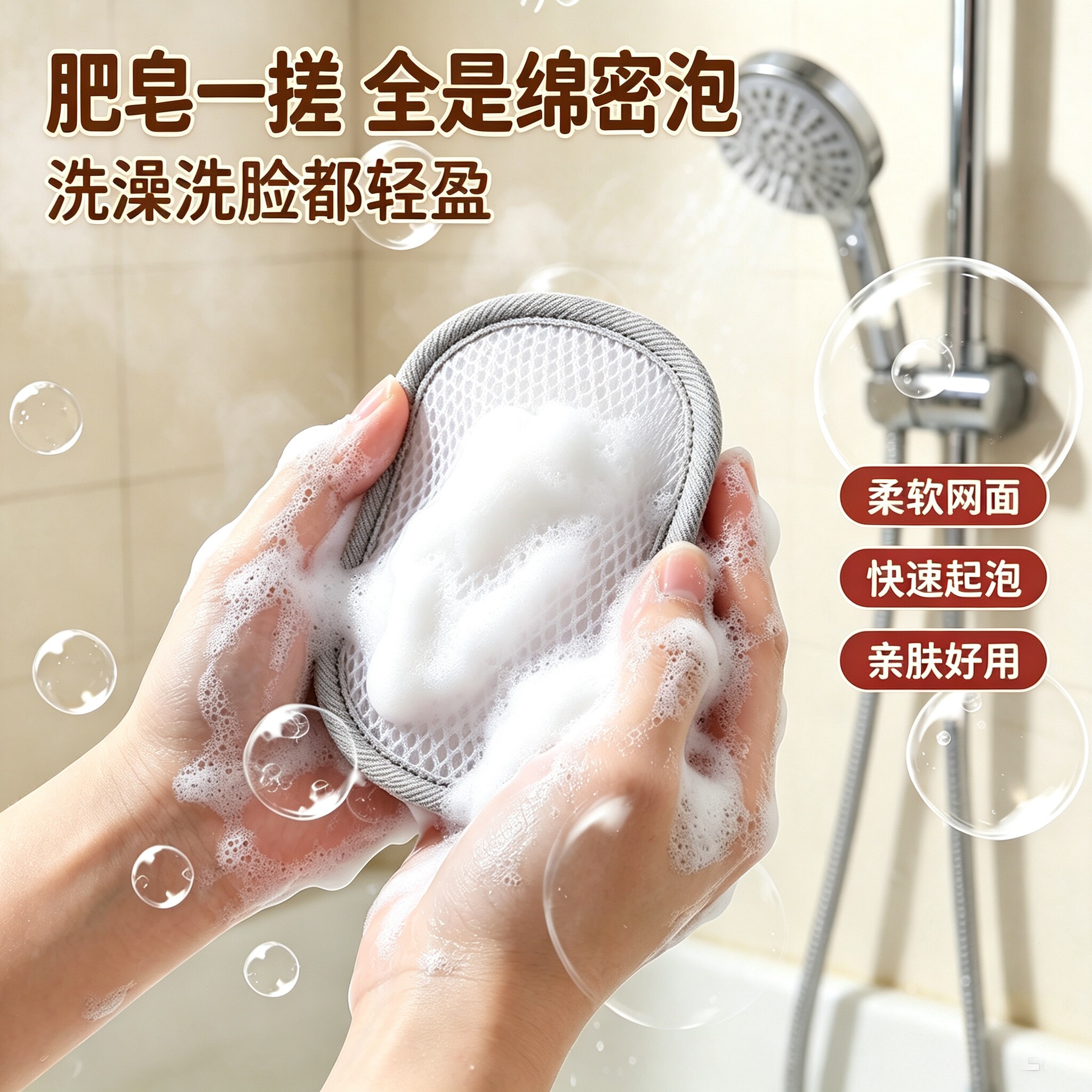 双面发泡香皂起泡网袋