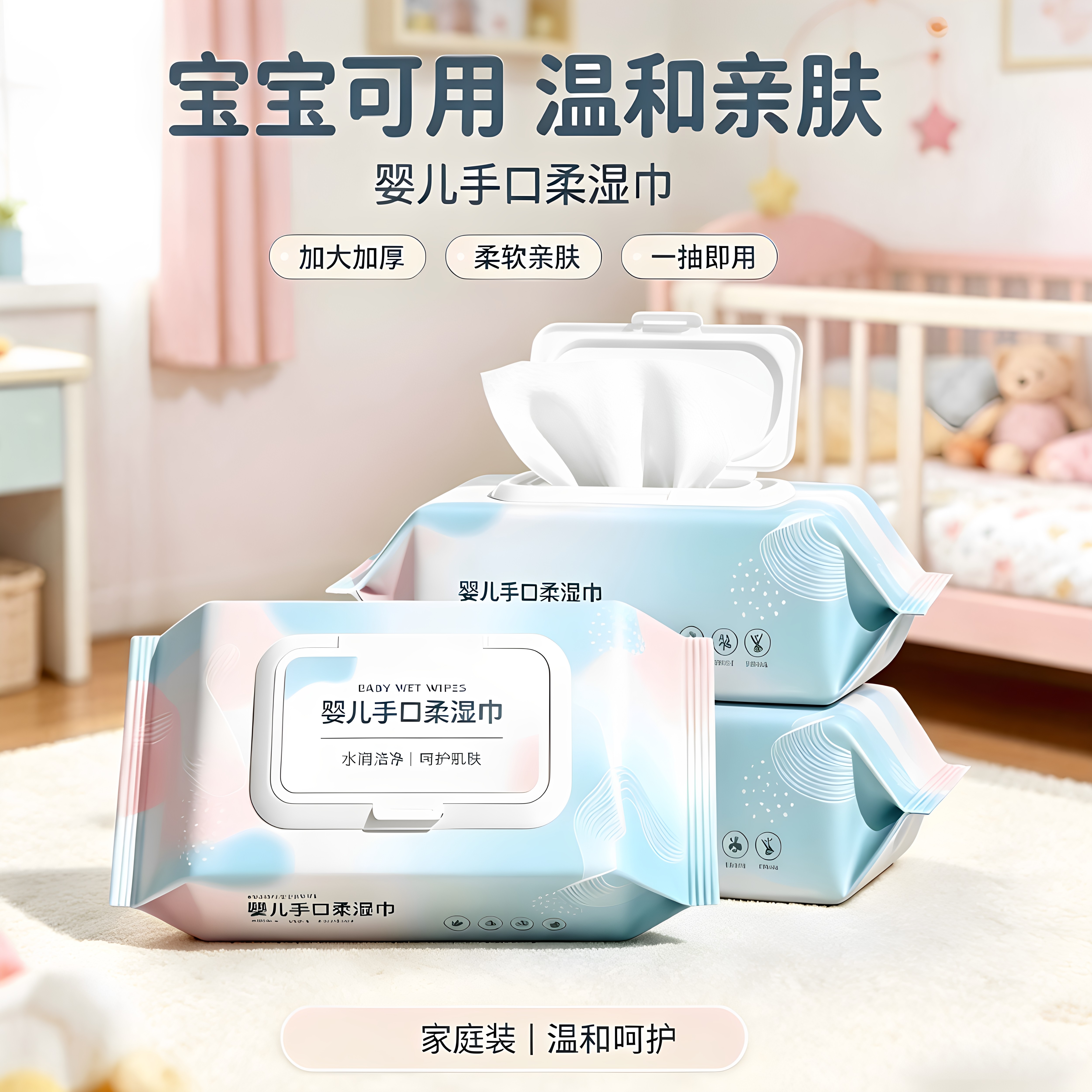 婴幼儿手口专用湿巾温和亲肤
