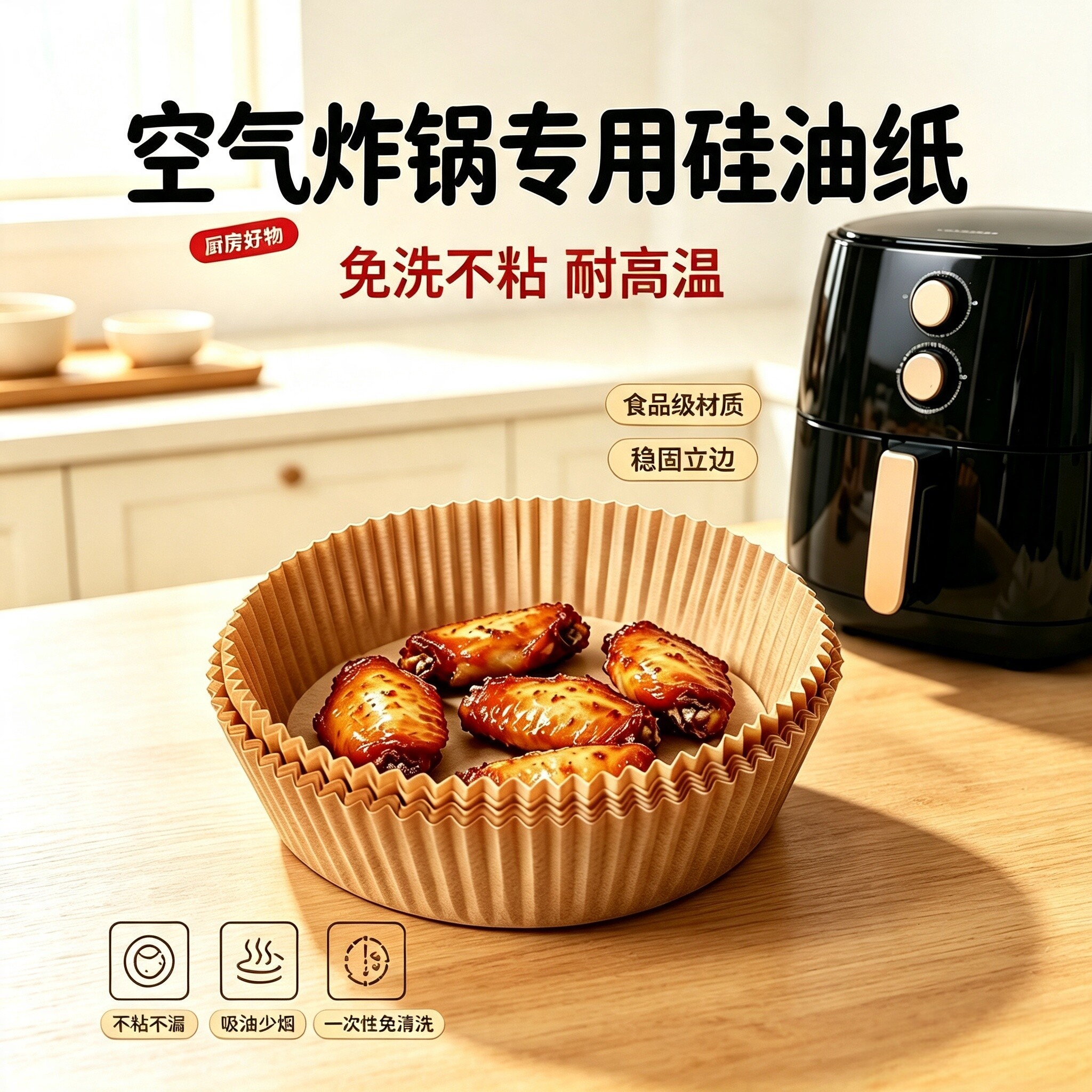 空气炸锅专用加厚硅油纸耐高温