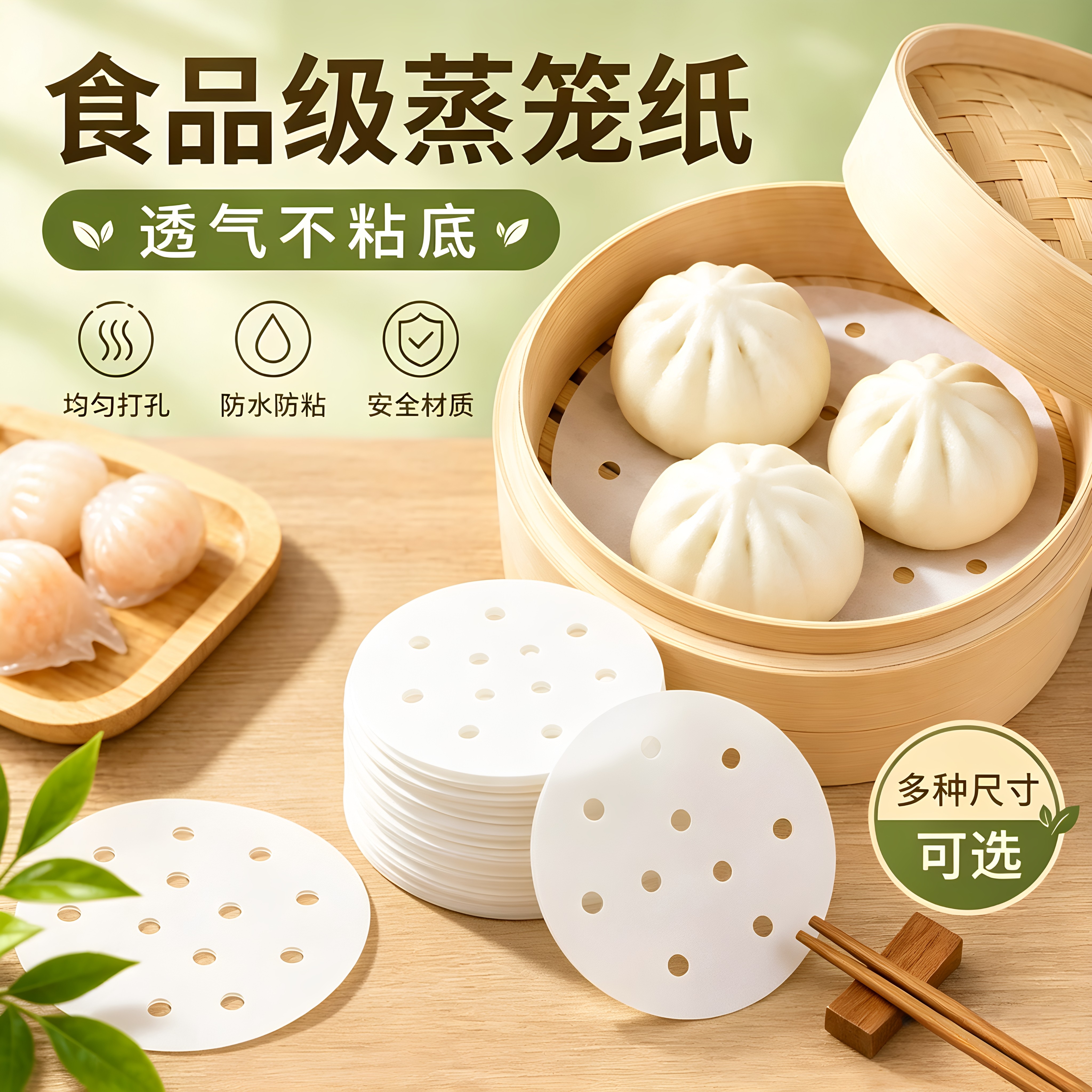 食品级一次性不粘蒸笼纸