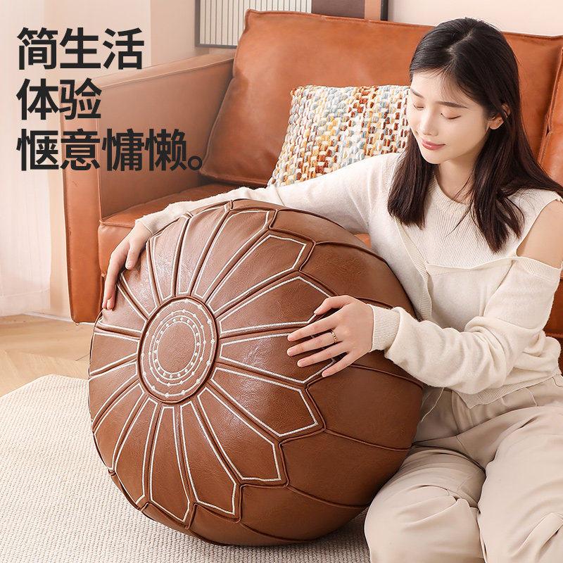 皮墩墩收纳坐墩旧衣服填充沙发套客厅卧室地上蒲团坐垫矮凳收纳凳