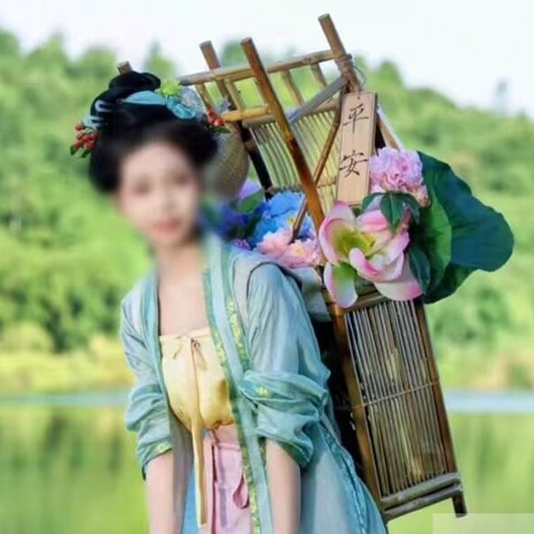 2025新中式商业美陈环创户外宋朝传统民俗卖花郎竹编背篓网红打卡