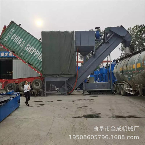 粉煤灰中转拆箱机双除尘卸车集装箱卸车机链斗输送卸灰机高效输送