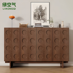 实木玄关柜茶水柜中古风斗柜客厅餐边柜靠墙一体收纳储物柜边柜