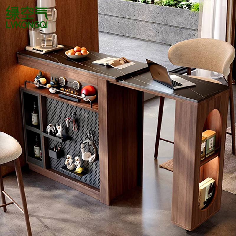 客厅吧台伸缩吧台柜岩板家用隔断柜一体吧台桌咖啡柜中古小吧台,住宅家具,吧台,淘宝优惠券,粉丝福利购,淘宝优惠卷