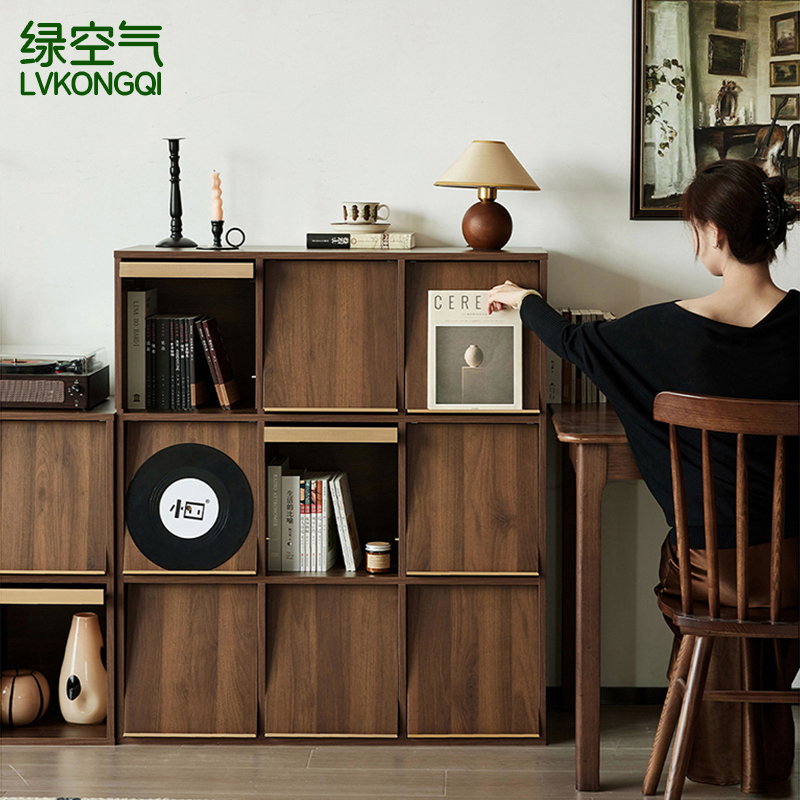 实木书柜中古储物柜落地