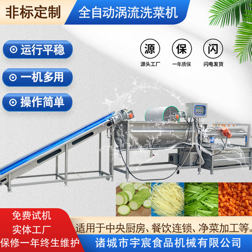 商用涡流蔬菜清洗机中央厨房碎菜去杂洗菜机清洗振动沥水一体机