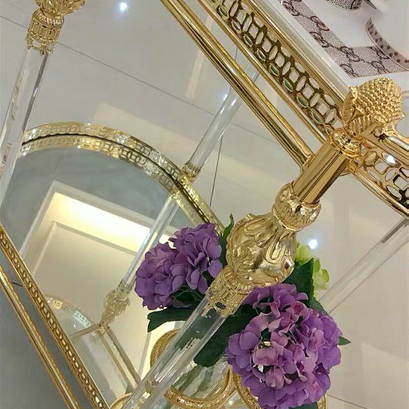 家水餐车高档镀金酒车车欧式酒店金属餐用商务送礼领导婚庆乔迁品